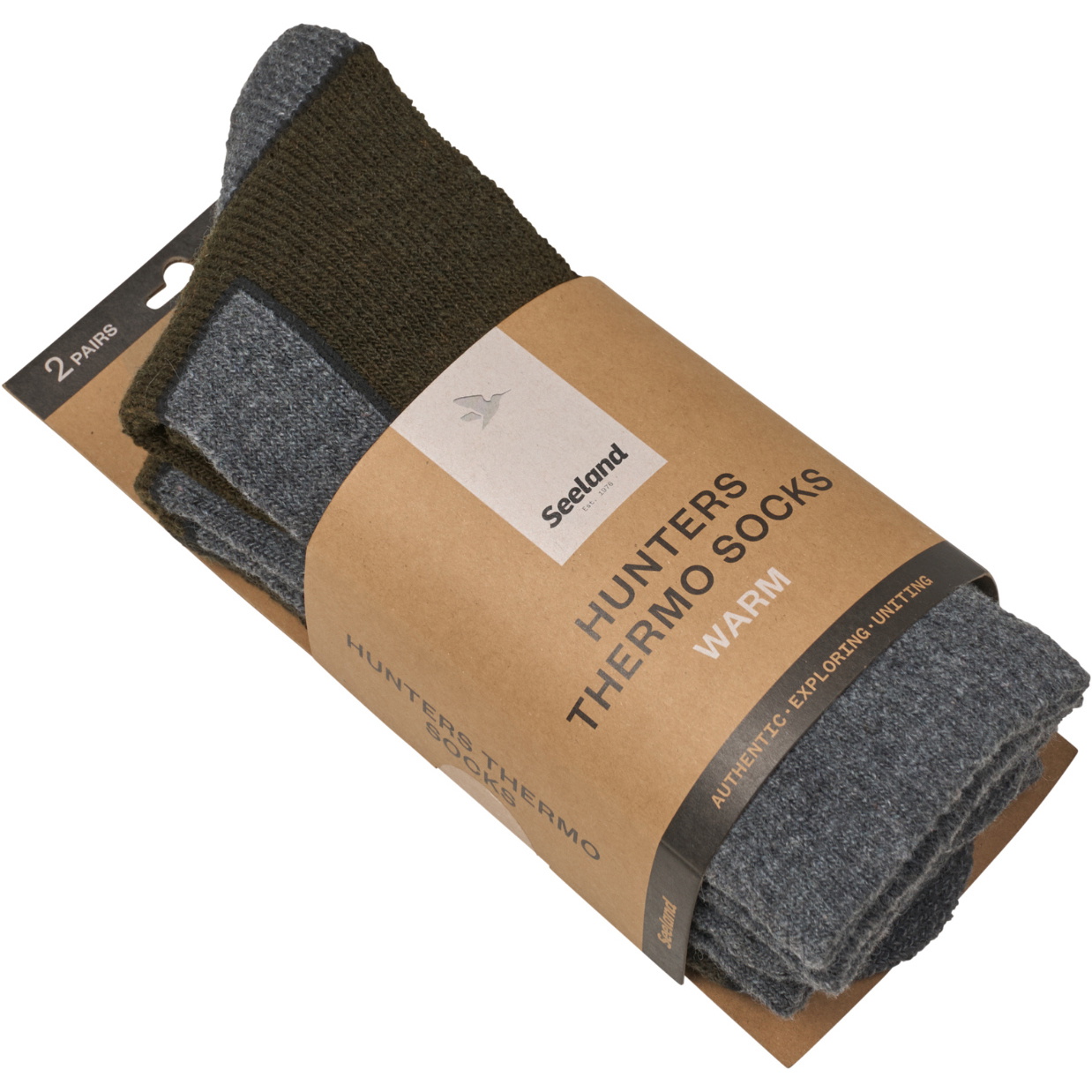 2025 Seeland Mens Field Thermo Sock - 2 Pack 40558017925 - Pine Green Melange / Grey Melange